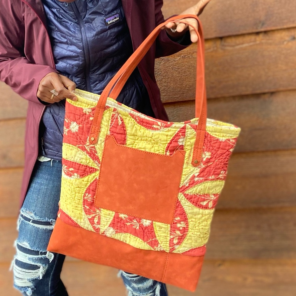 Custom quilted tote